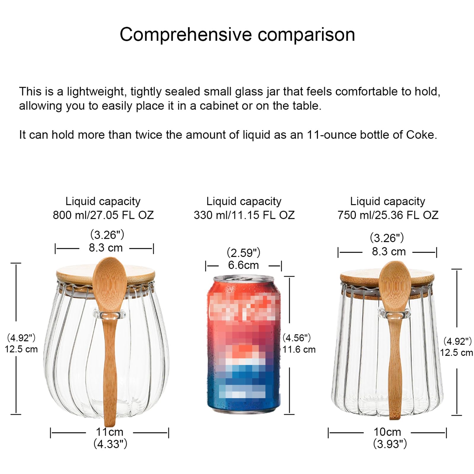 CNWSGEM frasco de vidrio transparente de 750 ml, ideal para almacenamiento.