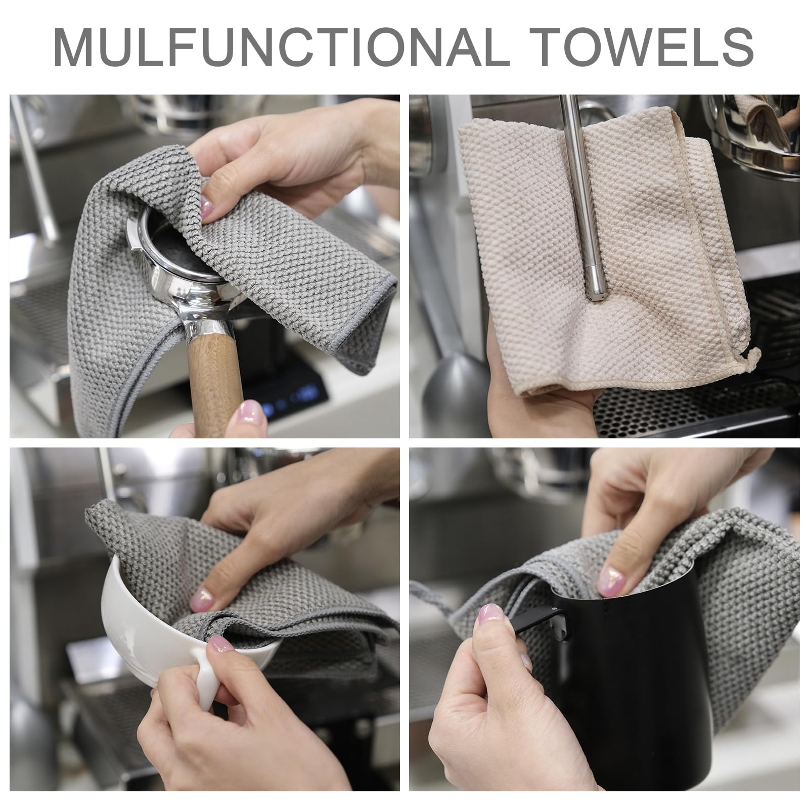 Toallas barista Cnyobvi tamaño compacto 12x12 para limpieza de vaporizador y tazas.