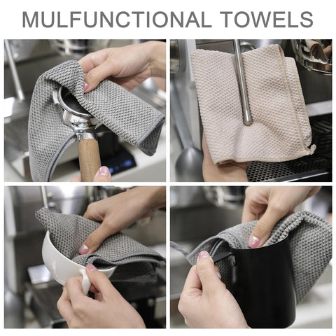 Toallas barista Cnyobvi tamaño compacto 12x12 para limpieza de vaporizador y tazas.