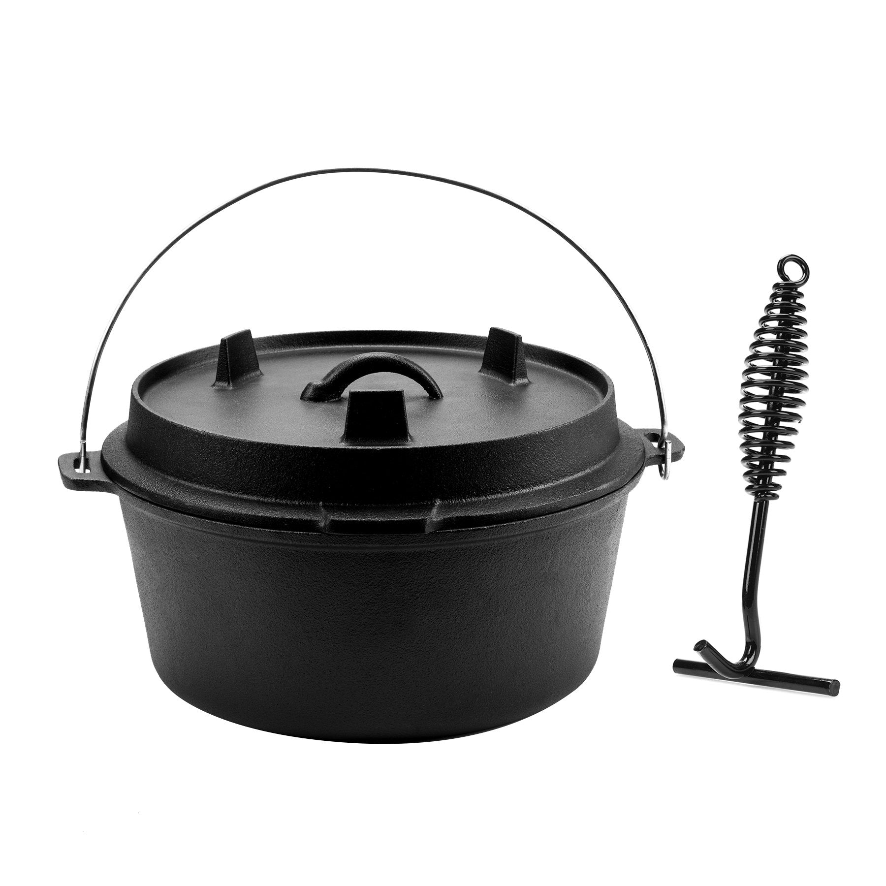 CO-Z DARTMOOR 9 Qt: olla de hierro sazonado para cocción uniforme con tapa