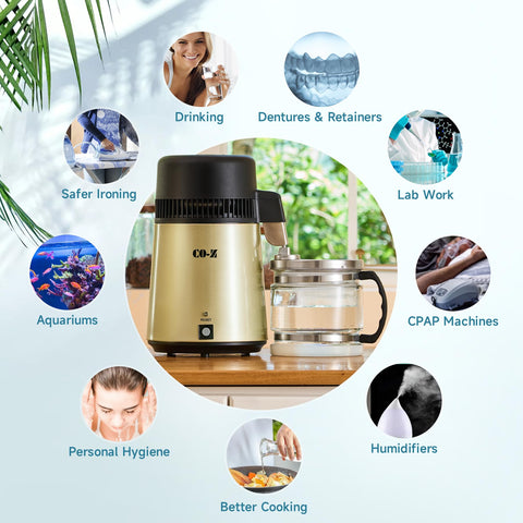 Purifica agua para beber, CPAP y otros usos domésticos.