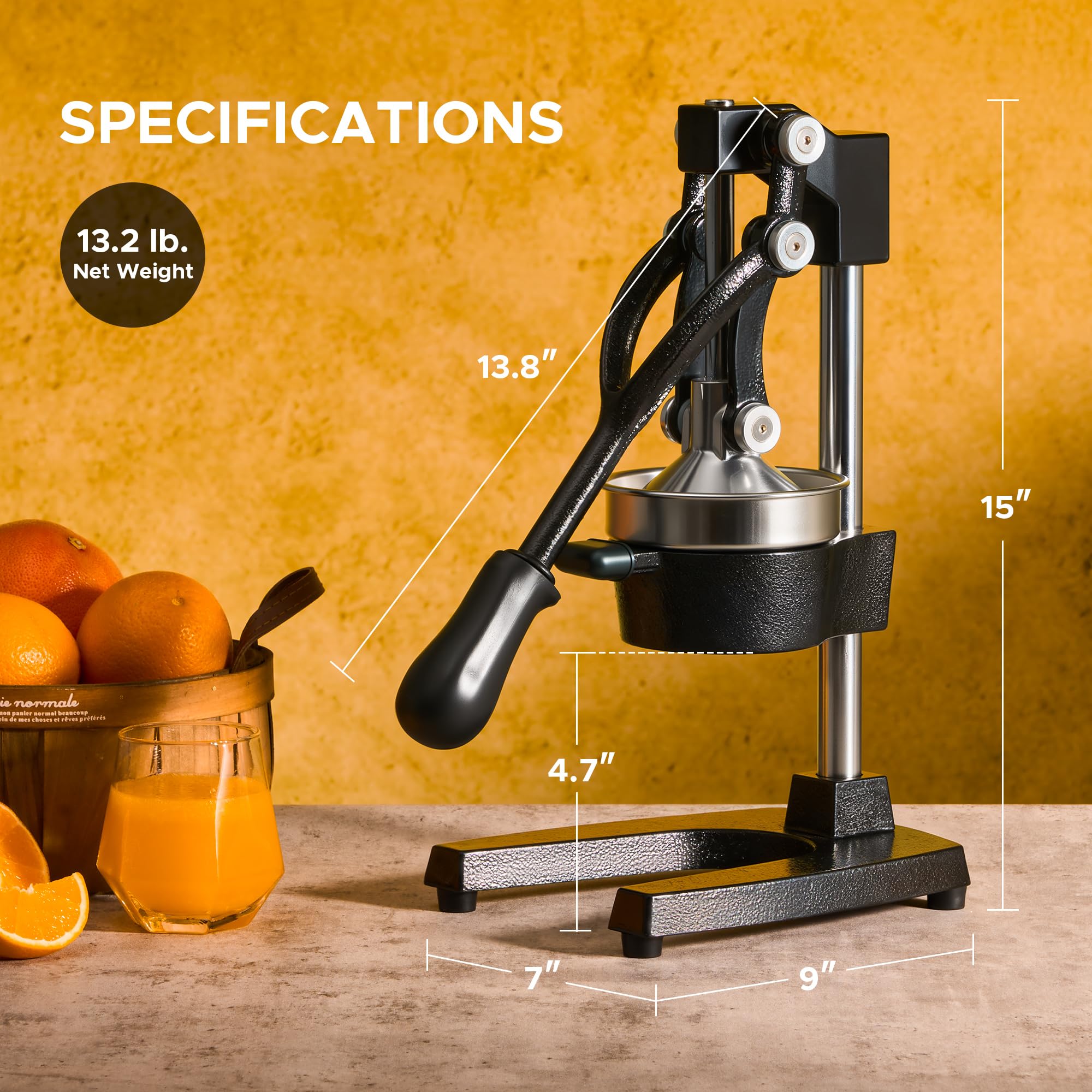 Mango ergonómico CO-Z para exprimidos sin esfuerzo.