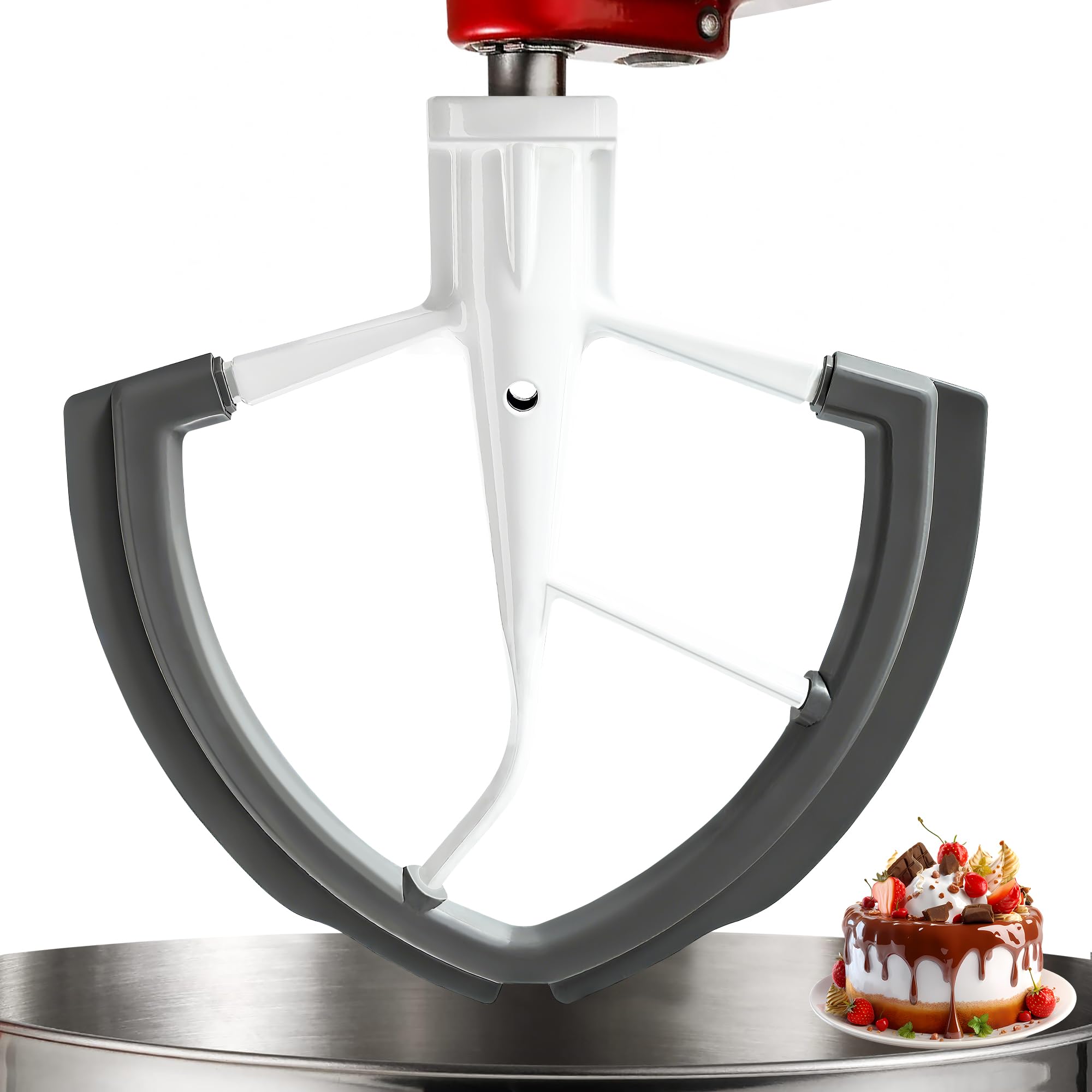 COADOW Flex Edge Beater con borde de silicona, mejora la limpieza al batir