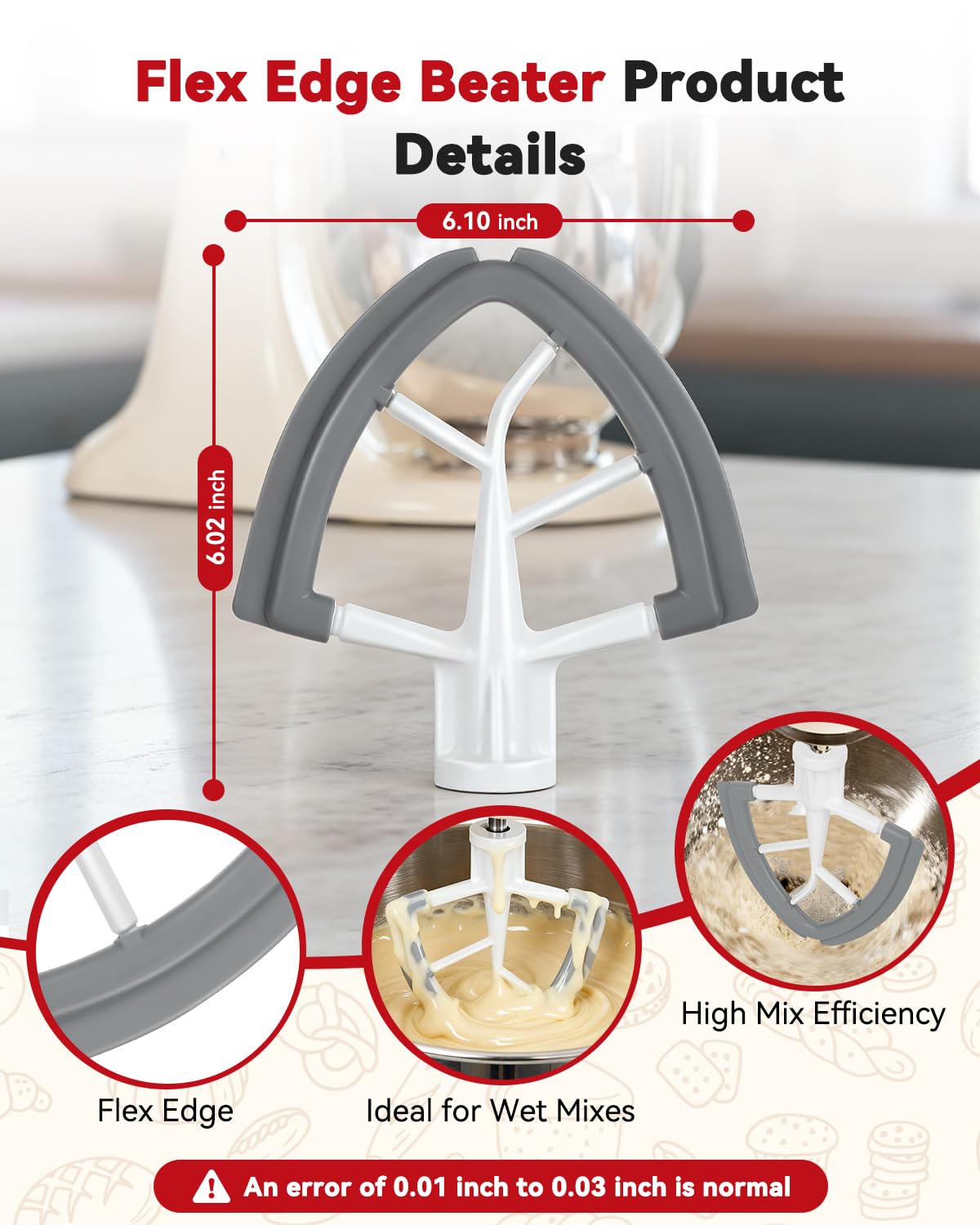 COADOW pala-flex-edge con materiales duraderos y libres de BPA para alimentos.