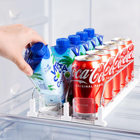 Coanto Organizador de bebidas para nevera con capacidad para 10 latas y dos filas.