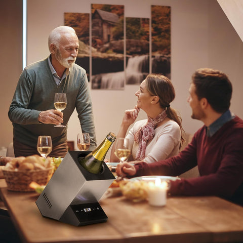 Cobalance enfriador de vino portátil para interiores y exteriores.