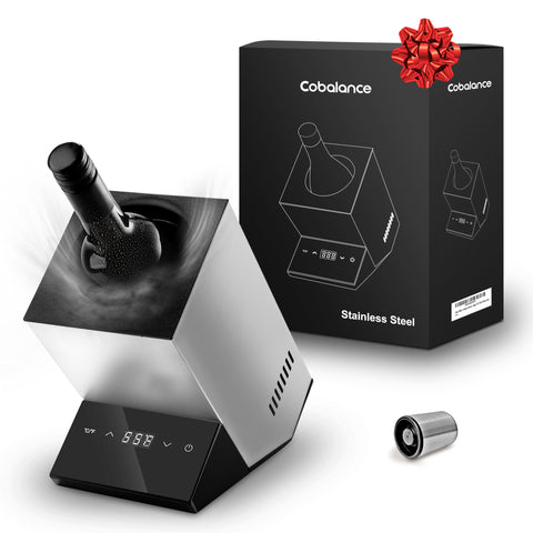 Enfriador de vino Cobalance para una botella de 750 ml, mantiene la temperatura ideal.