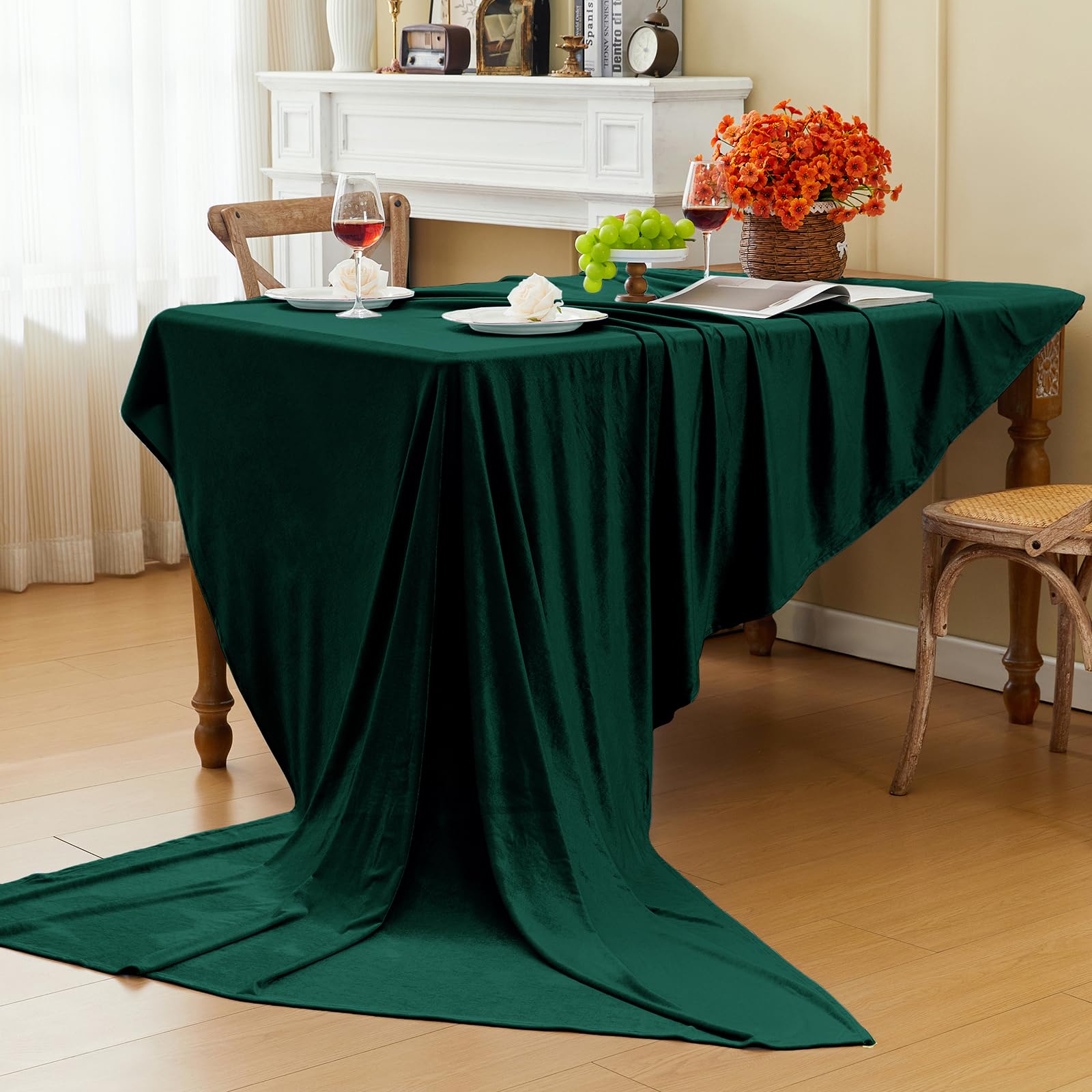 Mantel Cobedzy verde, cuidado fácil para uso diario.