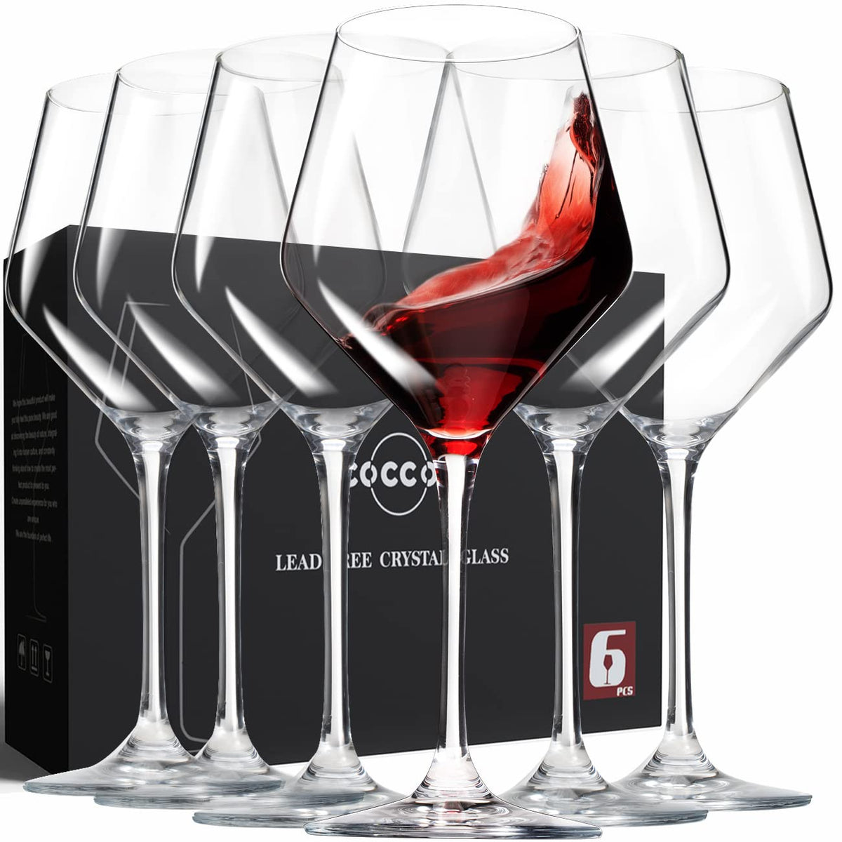 Vasos COCCOT de vino cristal largo tallo frente ideal para apreciar aroma