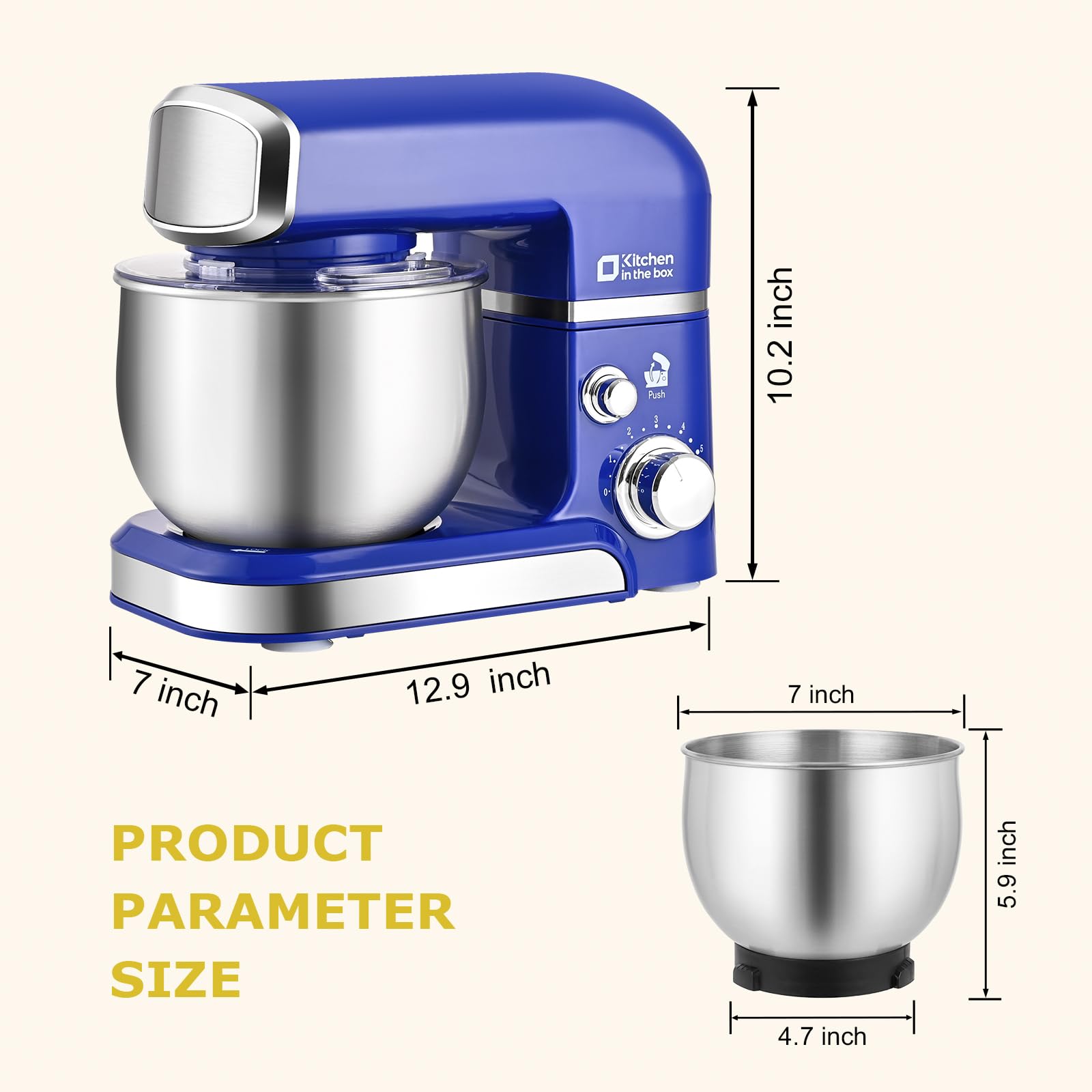 Cocina en la Caja: bol de 3,2 Qt de acero inoxidable.