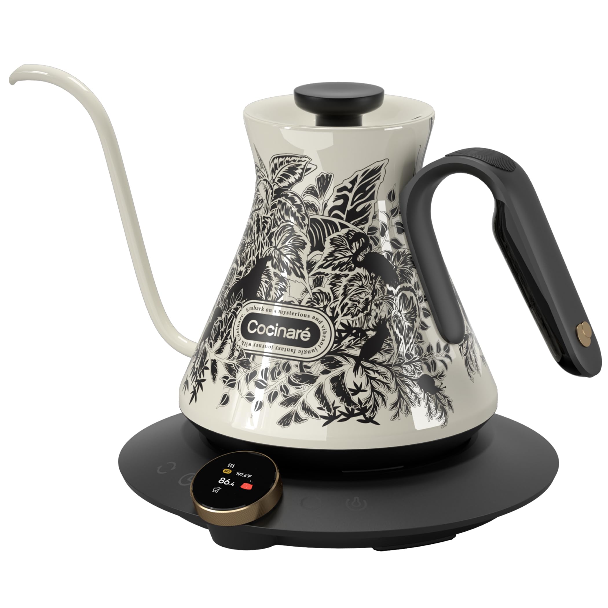 Cocinare Flow M6 Pro, diseño jungla con cambio de color, añade ritual visual al vertido.