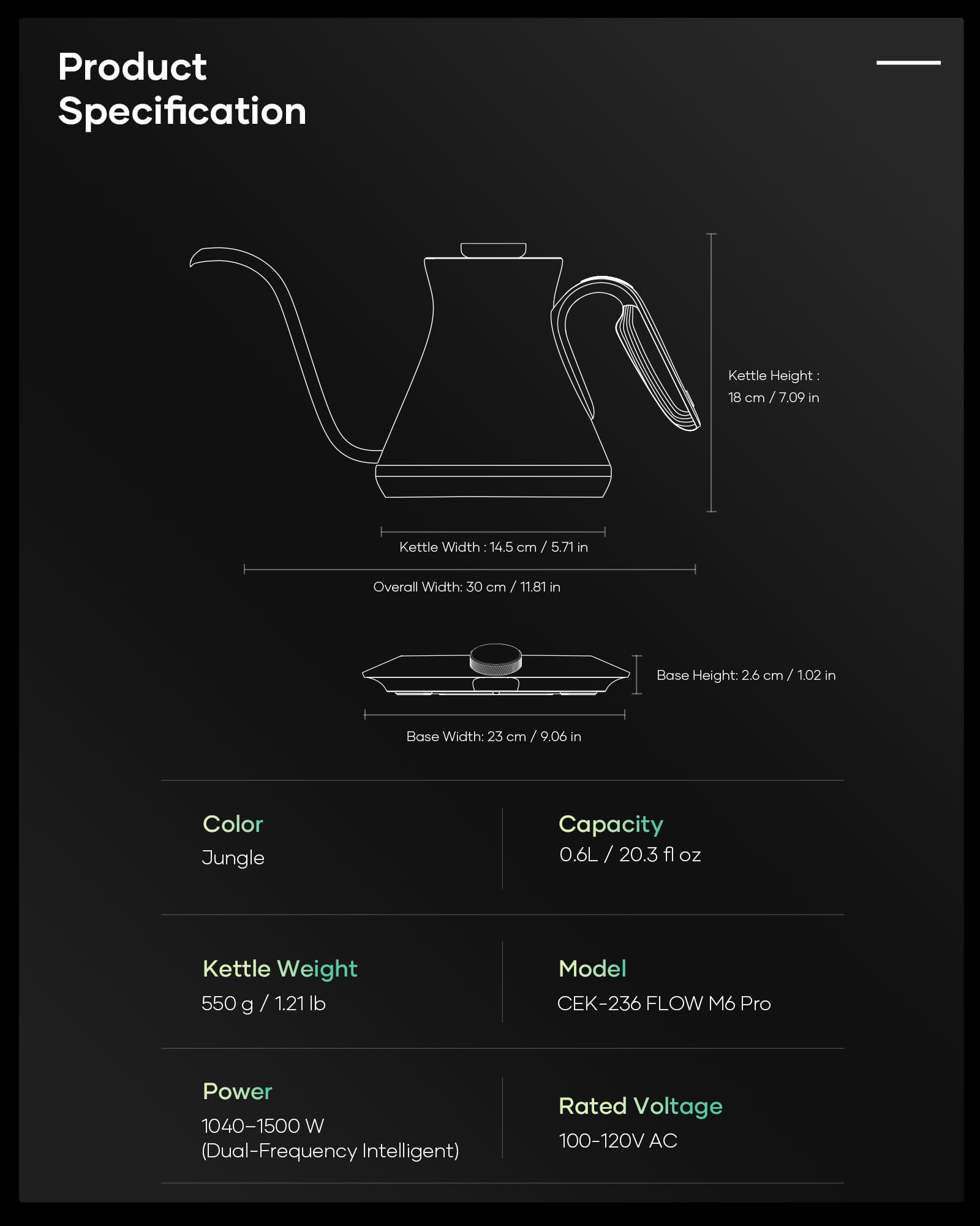 Experiencia de vertido refinada para café y té con control de temperatura.