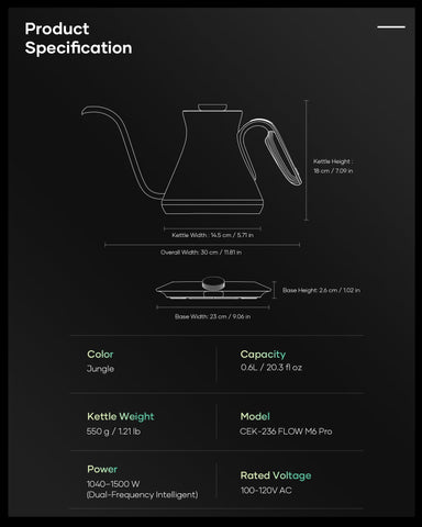 Experiencia de vertido refinada para café y té con control de temperatura.