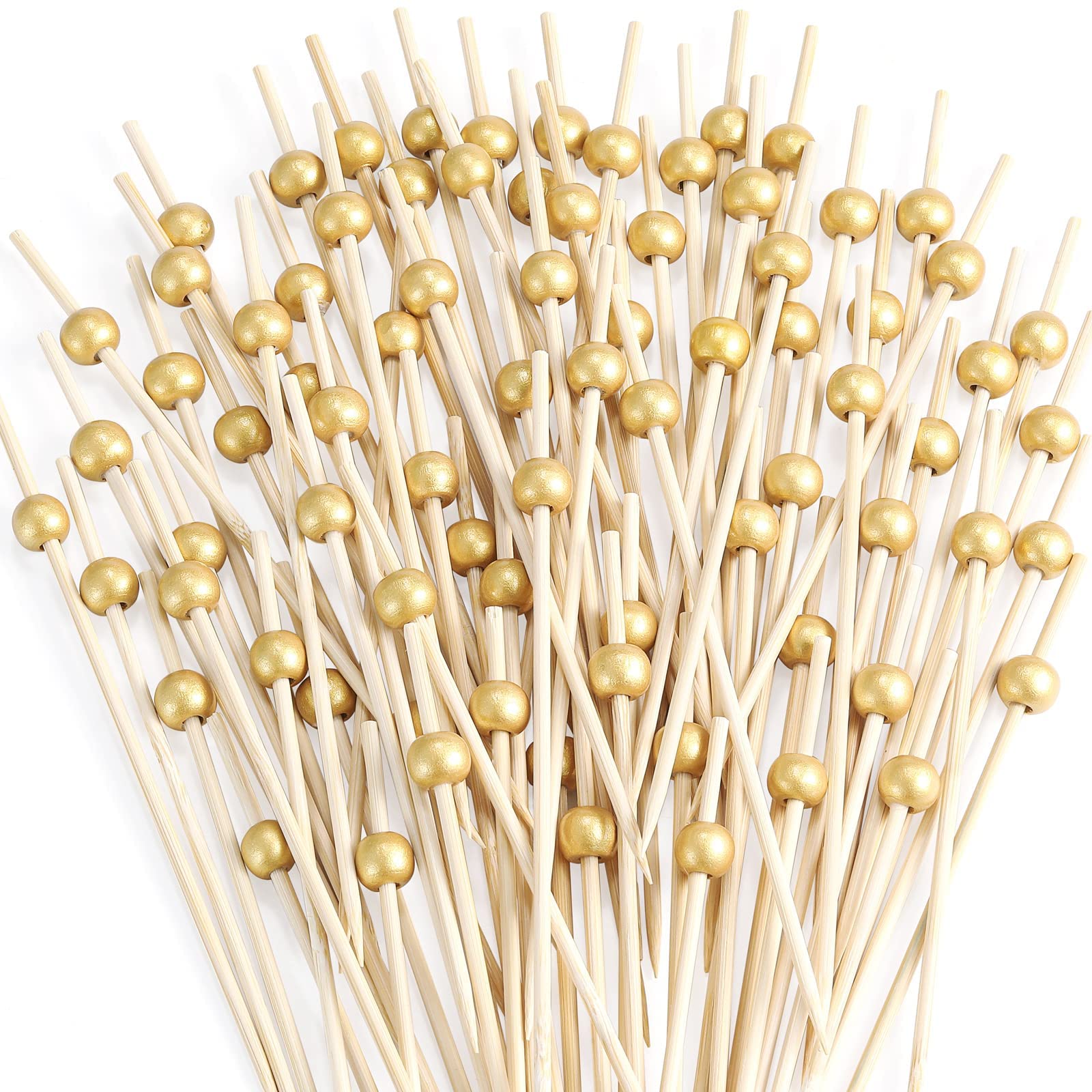 CockStixs palillos de cóctel dorados con perlas, ideal para decorar aperitivos