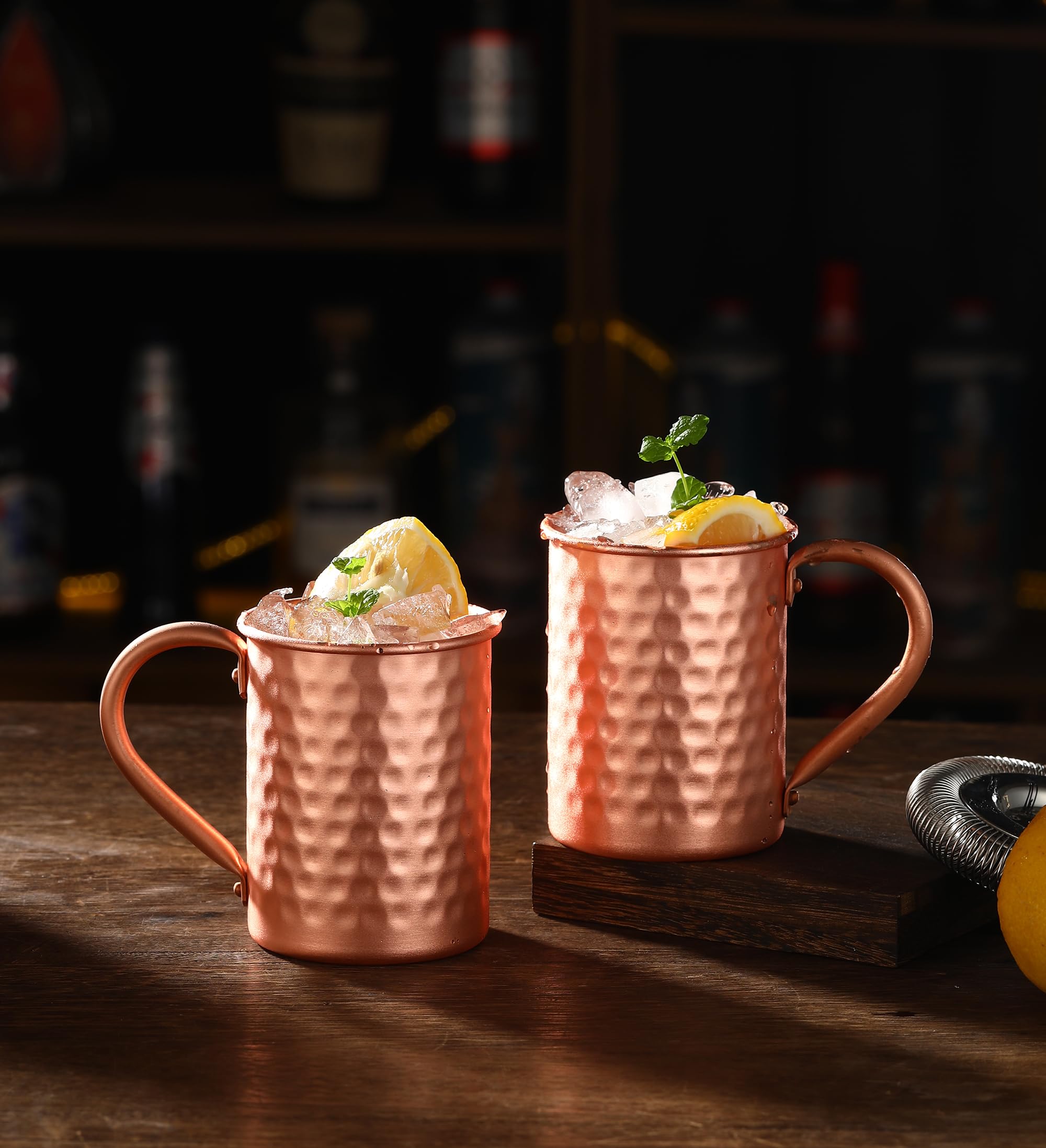 Cocktail Geek empaque de protección para el juego de vasos de cobre.