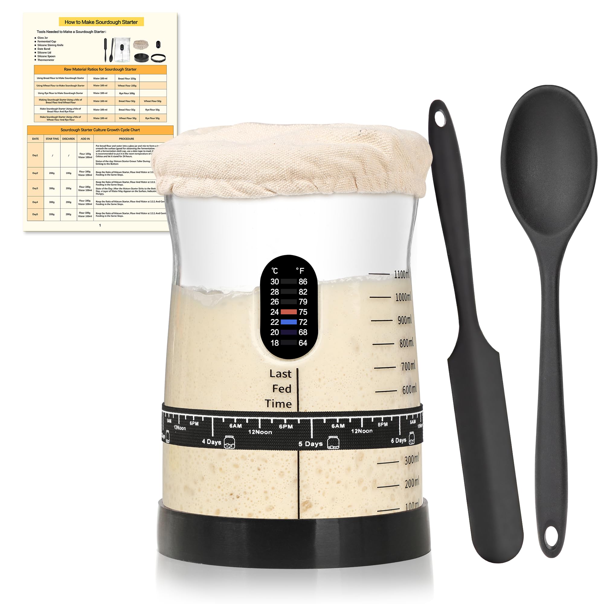 La jarra Coco Bird Pro para masa madre de gran capacidad, ideal para hornear varias hogazas.