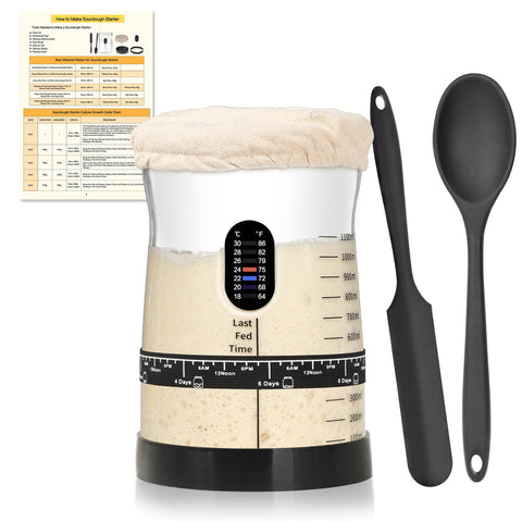 La jarra Coco Bird Pro para masa madre de gran capacidad, ideal para hornear varias hogazas.