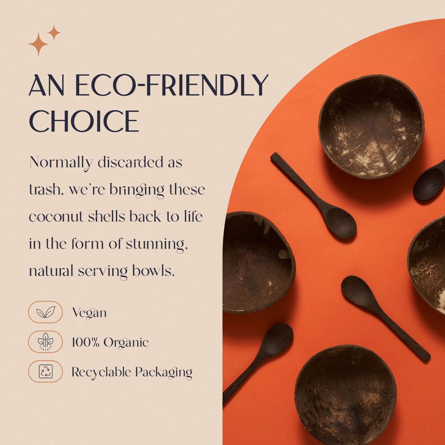 COCOBOWLCO cucharas de madera incluidas para servir con estilo sostenible