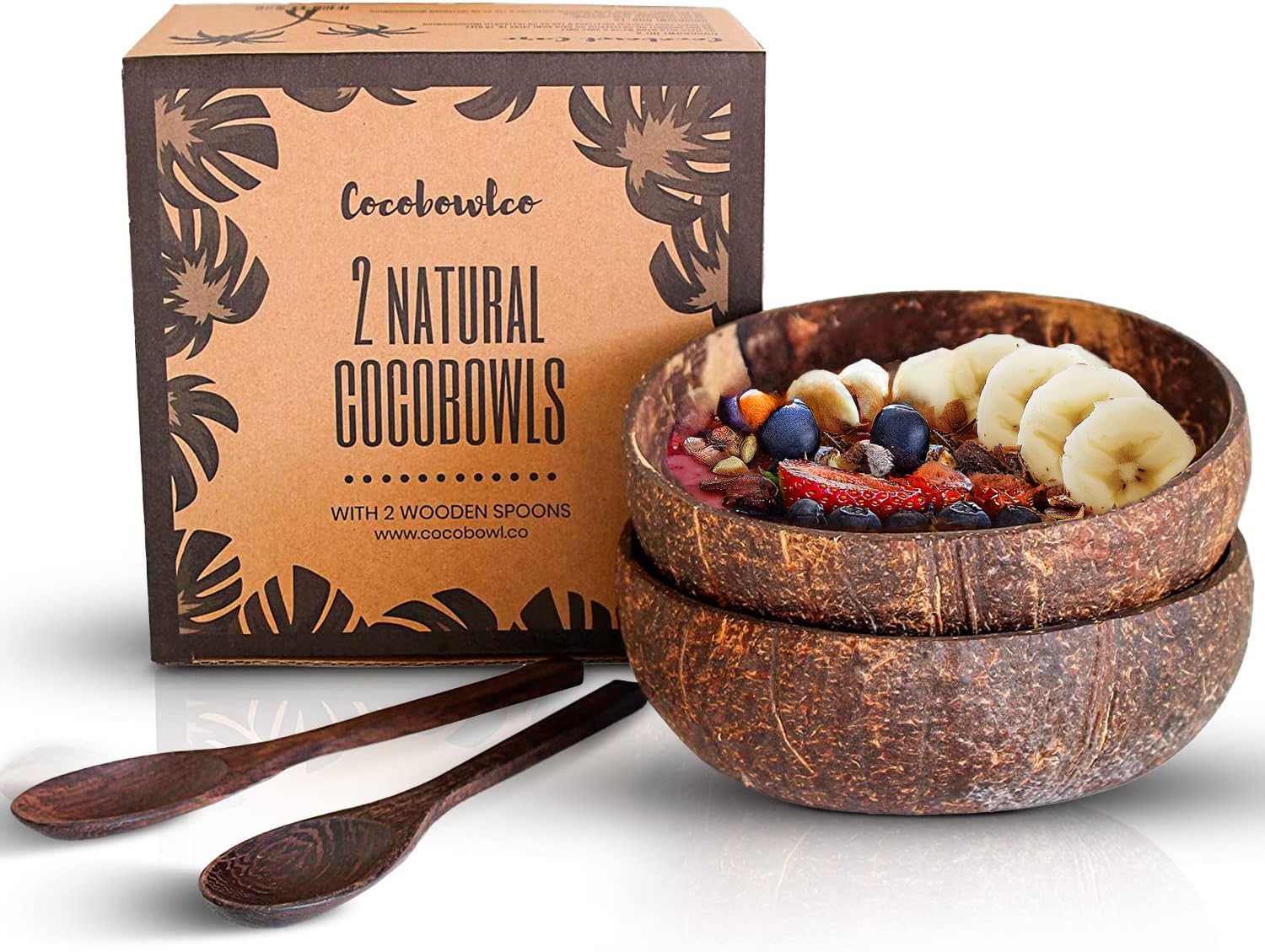 Cocobowlco cuenco de coco natural para servir batidos y bowls.