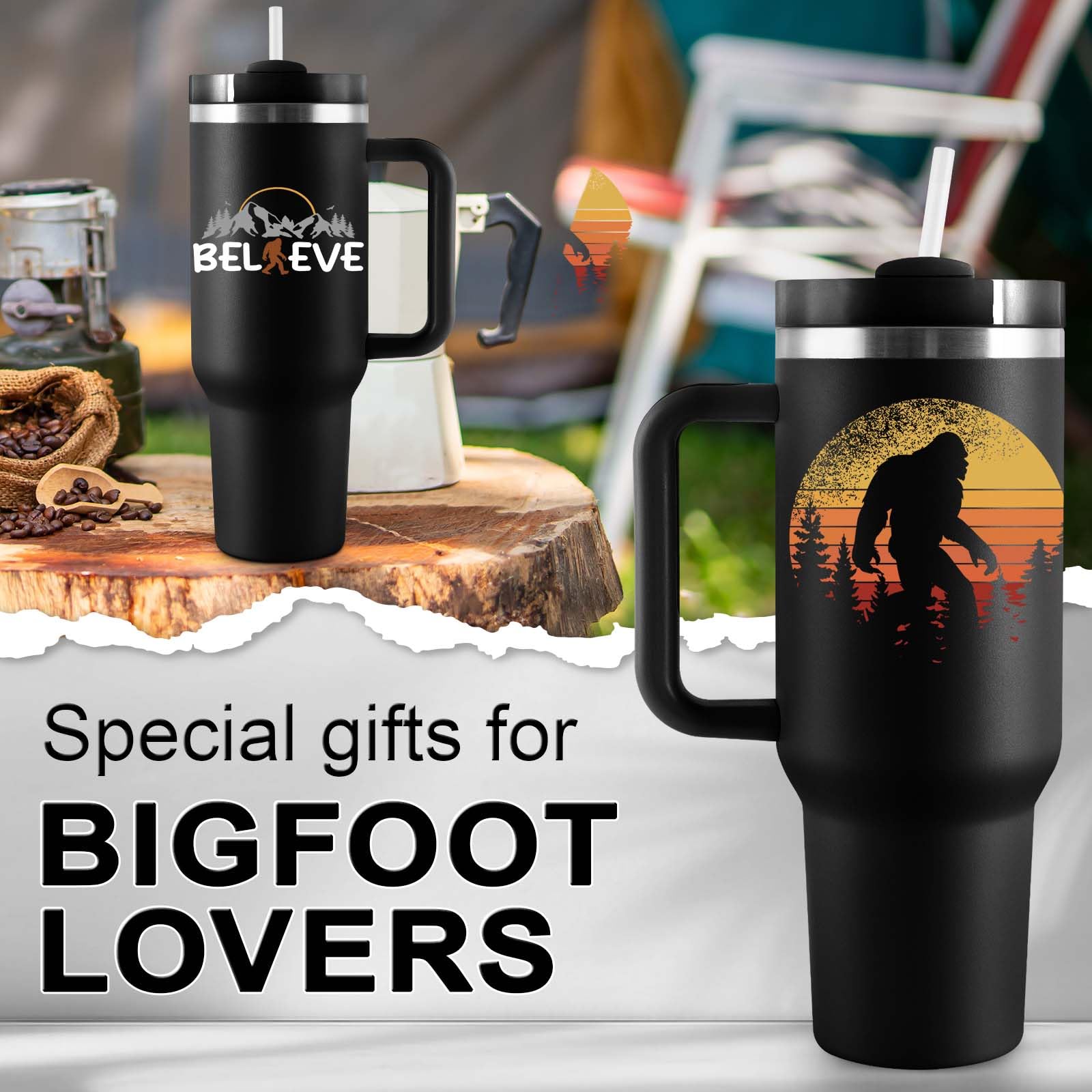 COCOGIFTS Vaso Bigfoot, acero inoxidable 18/8 para uso diario y durabilidad.