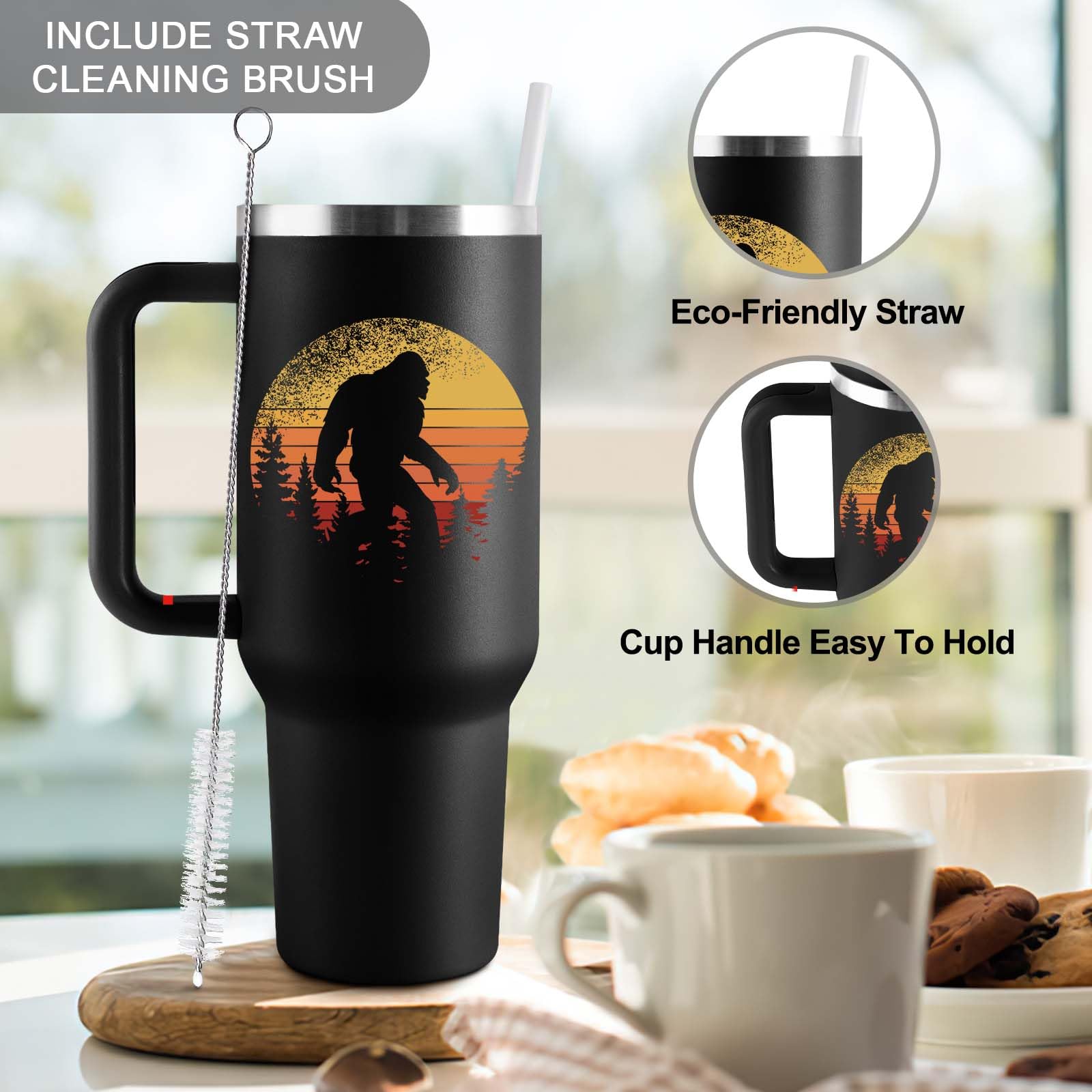 COCOGIFTS Vaso Bigfoot cabe en portavasos, perfecto para viajes.