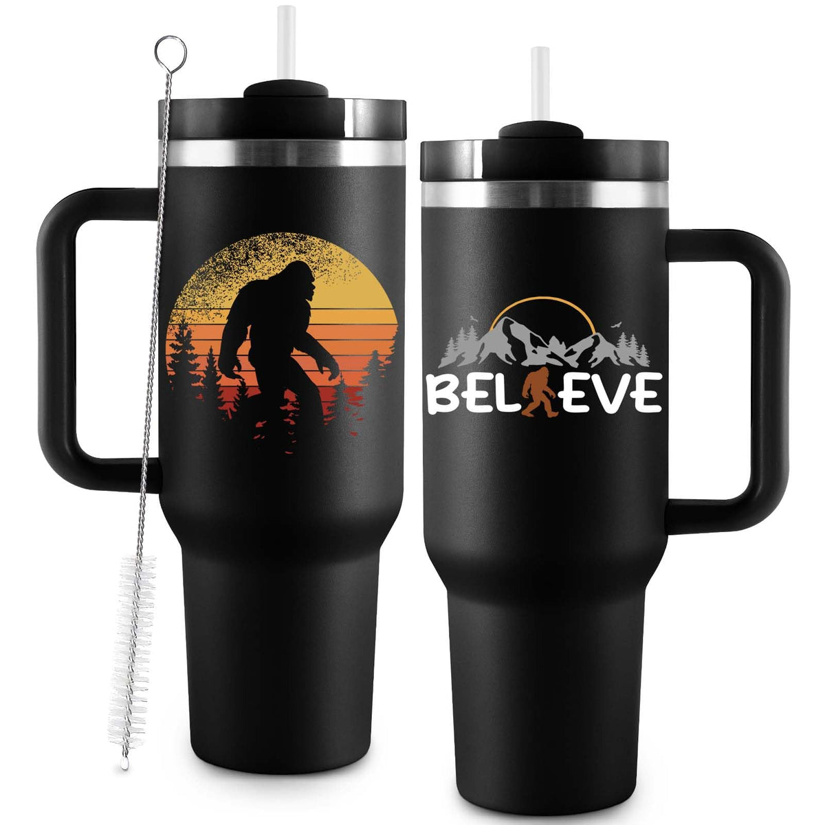COCOGIFTS Vaso térmico Bigfoot de 40 onzas con asa, ideal para regalo de fans.