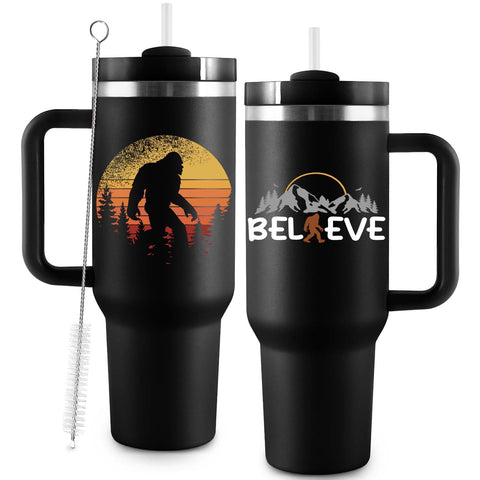 COCOGIFTS Vaso térmico Bigfoot de 40 onzas con asa, ideal para regalo de fans.