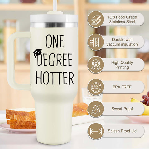 COCOGIFTS Tumbler graduación tapa libre de BPA para uso seguro durante el día