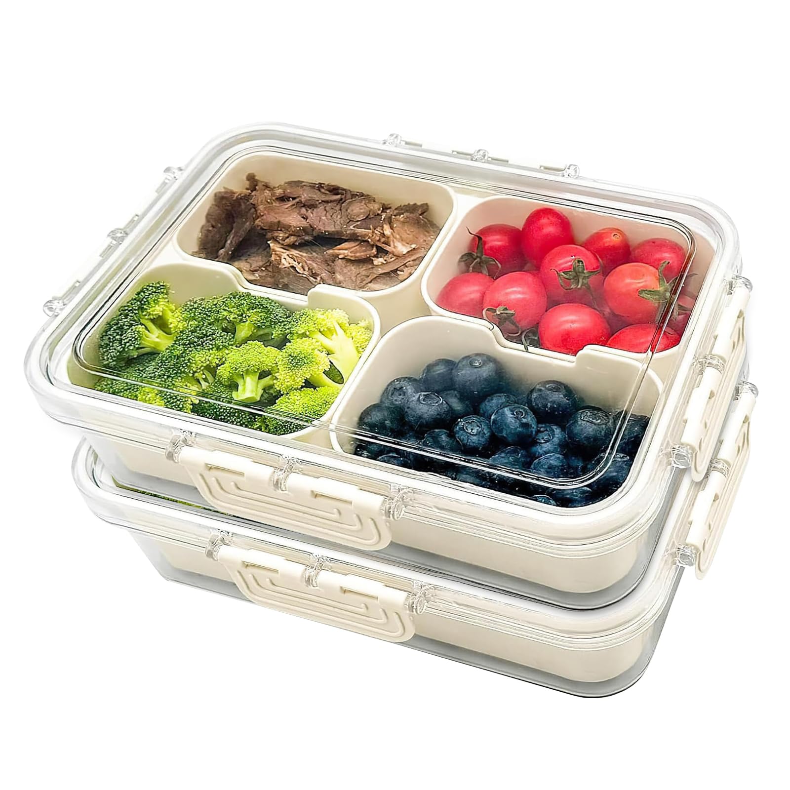 CODIEKEY Snackle Box con cuatro compartimentos para clasificar snacks con facilidad.