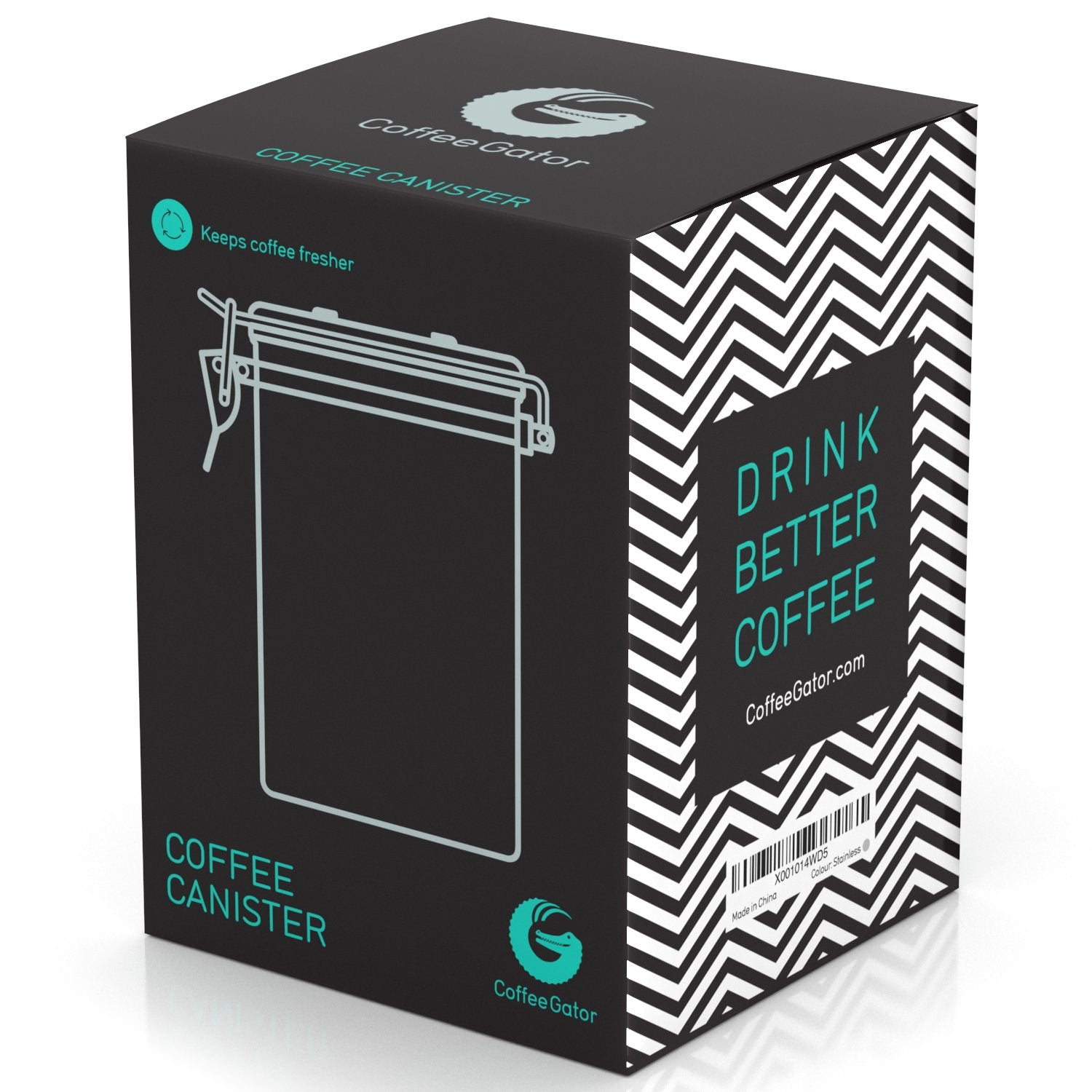 Coffee Gator canister, solución multiusos para café, azúcar y más.