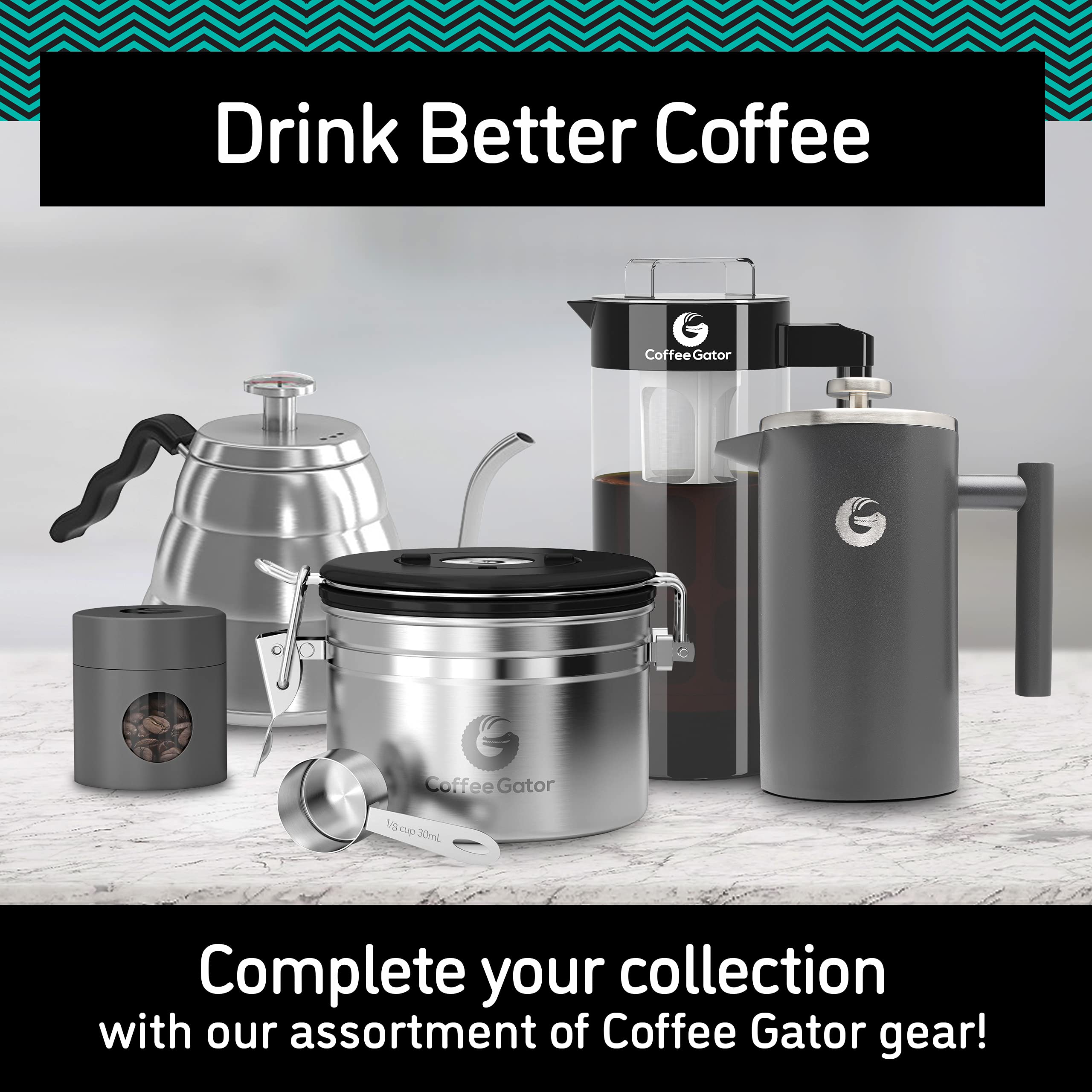 Coffee Gator deposito te y cereal ordenado