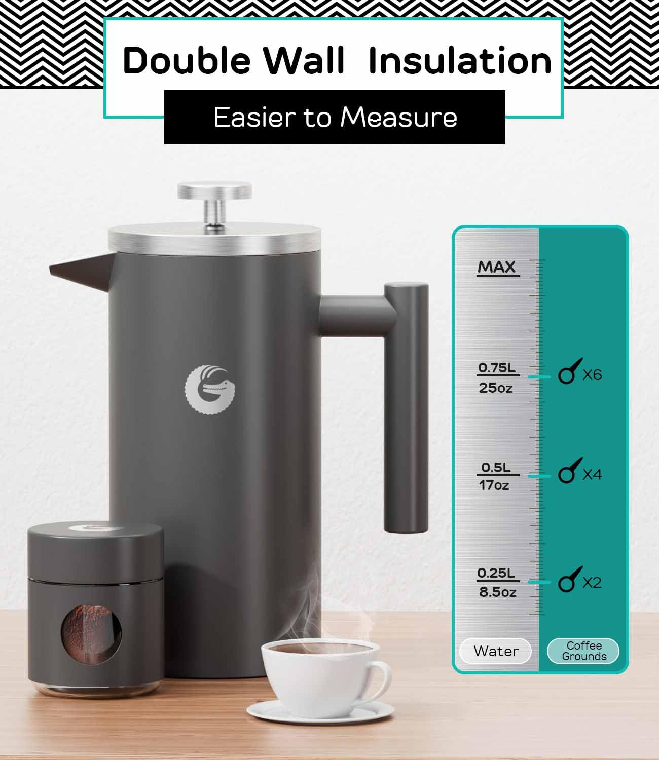 Coffee Gator diseño resistente para caídas y uso diario