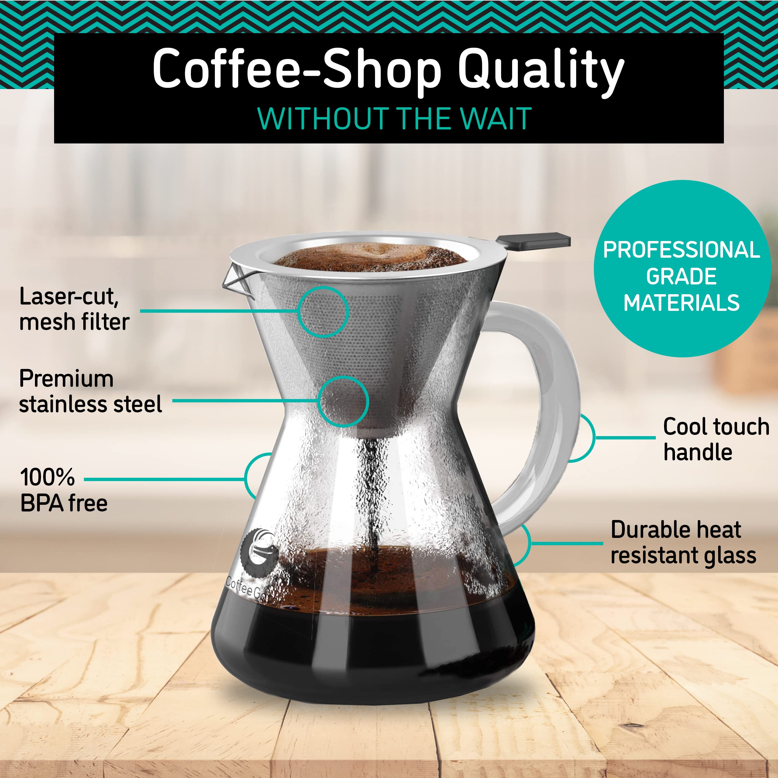 Filtro de acero inoxidable reutilizable de Coffee Gator mejora el sabor y evita residuos