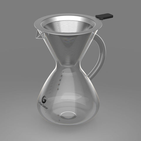 Coffee Gator jarra de cristal 800ml facilita servir café caliente con control.