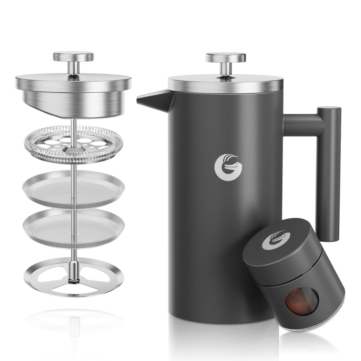 Coffee Gator prensa Francesa 34oz muestra su gran capacidad para varias tazas