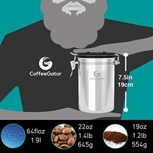Coffee Gator Rueda de Fecha facilita rastrear compra y caducidad.