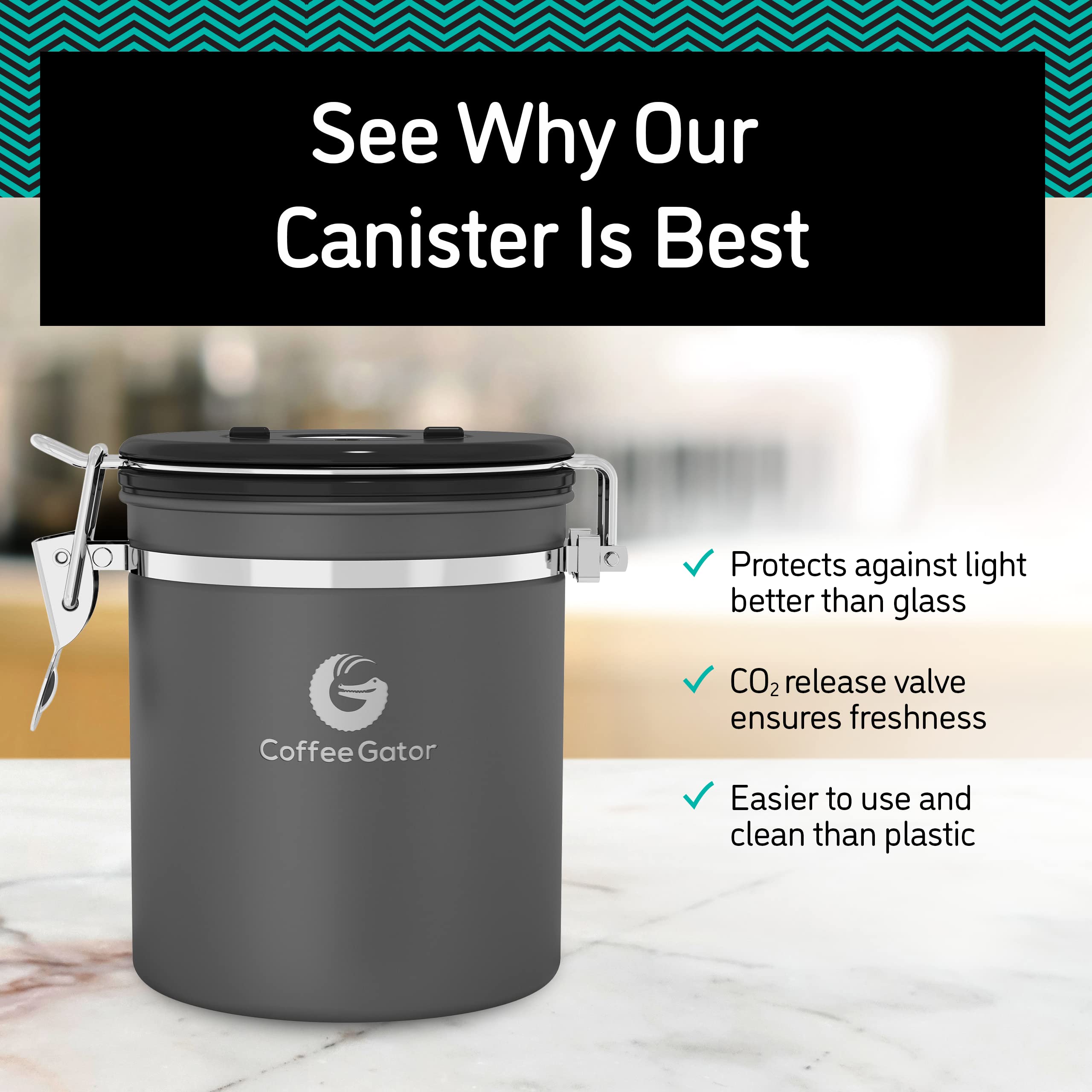 Coffee Gator Uso multipropósito para granos, té y cereales en casa.