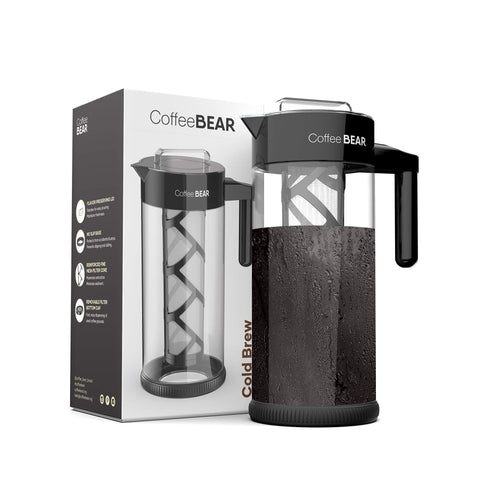 COFFEE BEAR: jarra cold brew de vidrio borosilicato para concentrado suave.