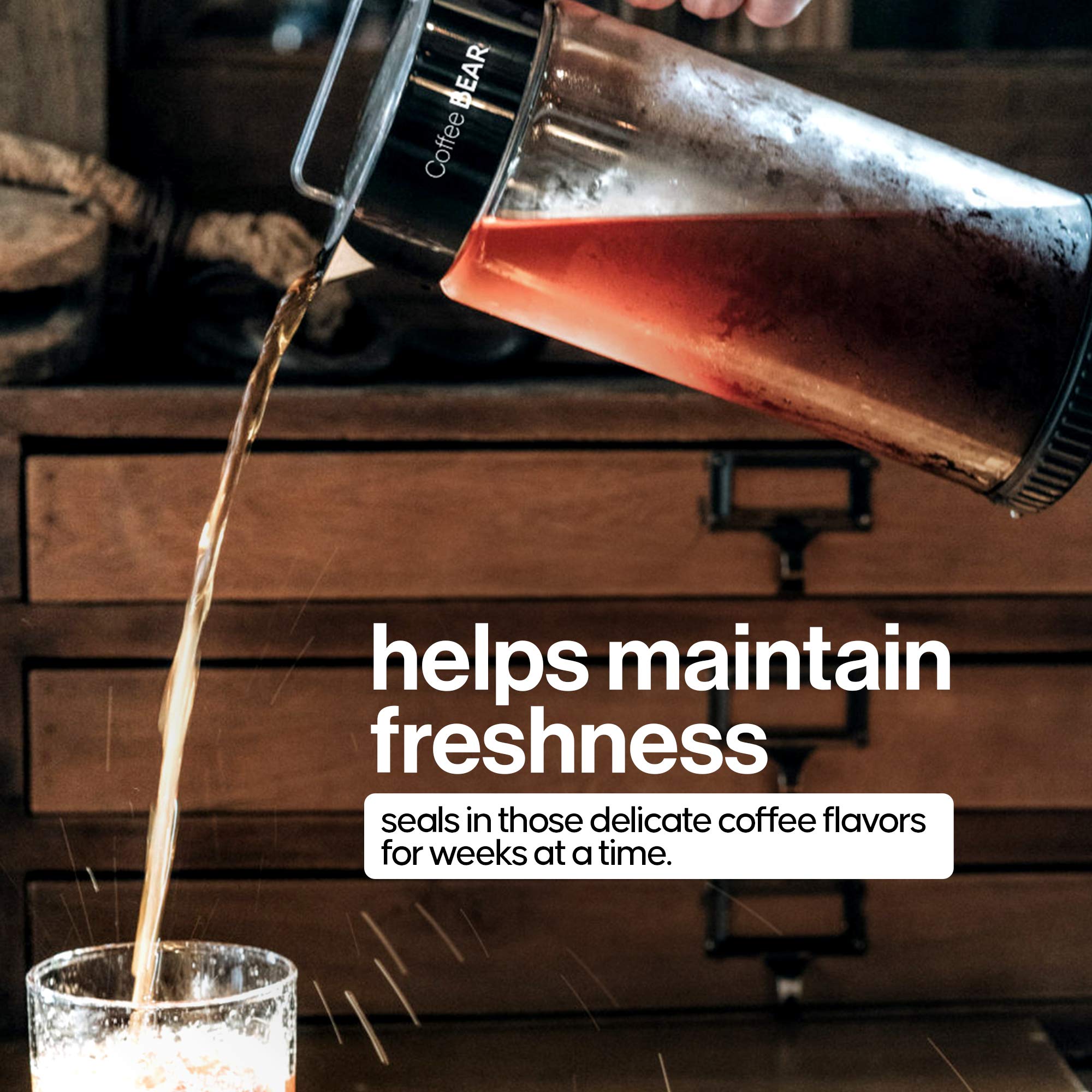 COFFEE BEAR: uso versátil para cold brew, té y aguas infusionadas.
