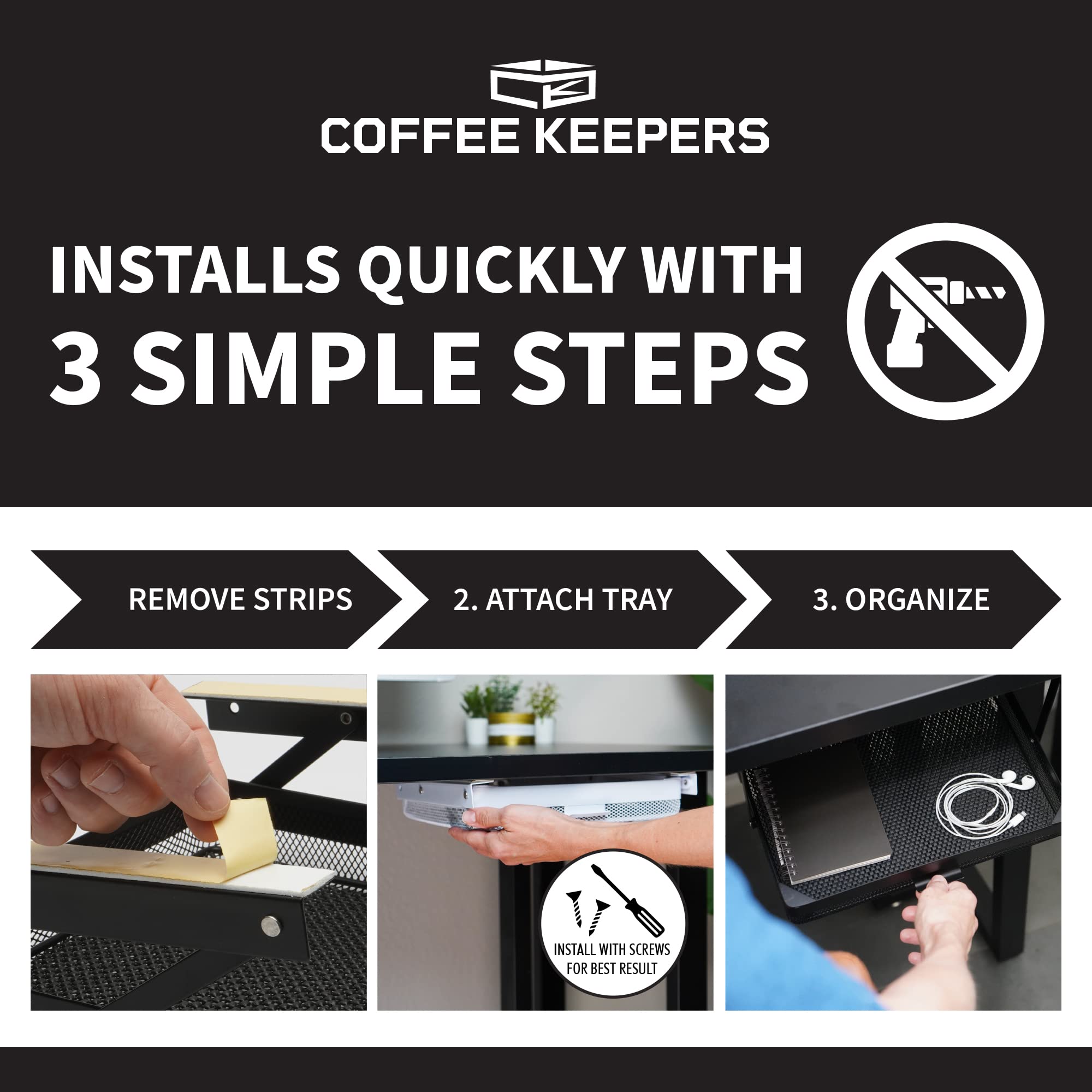 COFFEEKEEPERS uso en oficina para acceso rápido a material de oficina