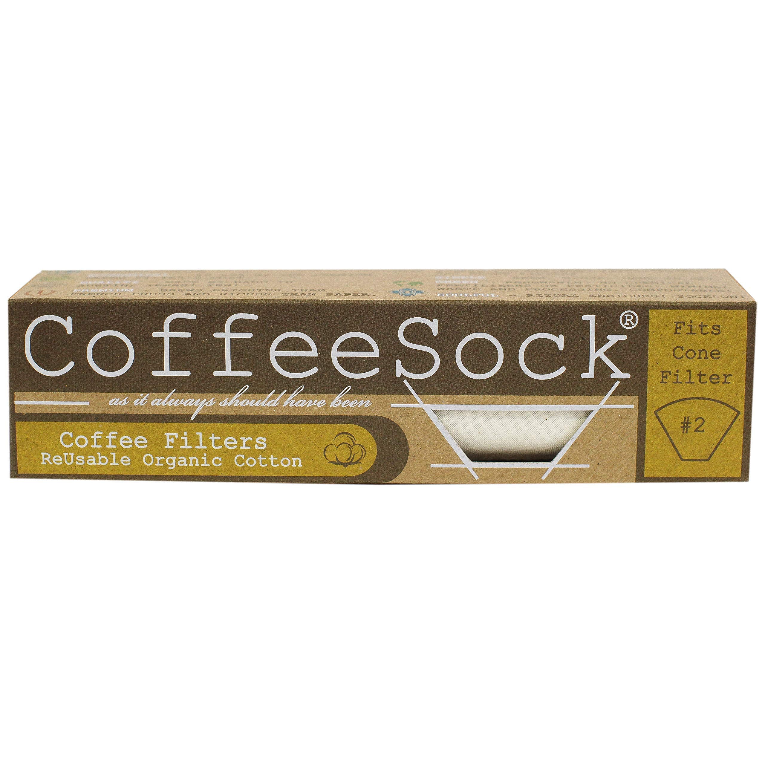 CoffeeSock filtro de cono 2 en algodón, dos unidades, sabor más puro.