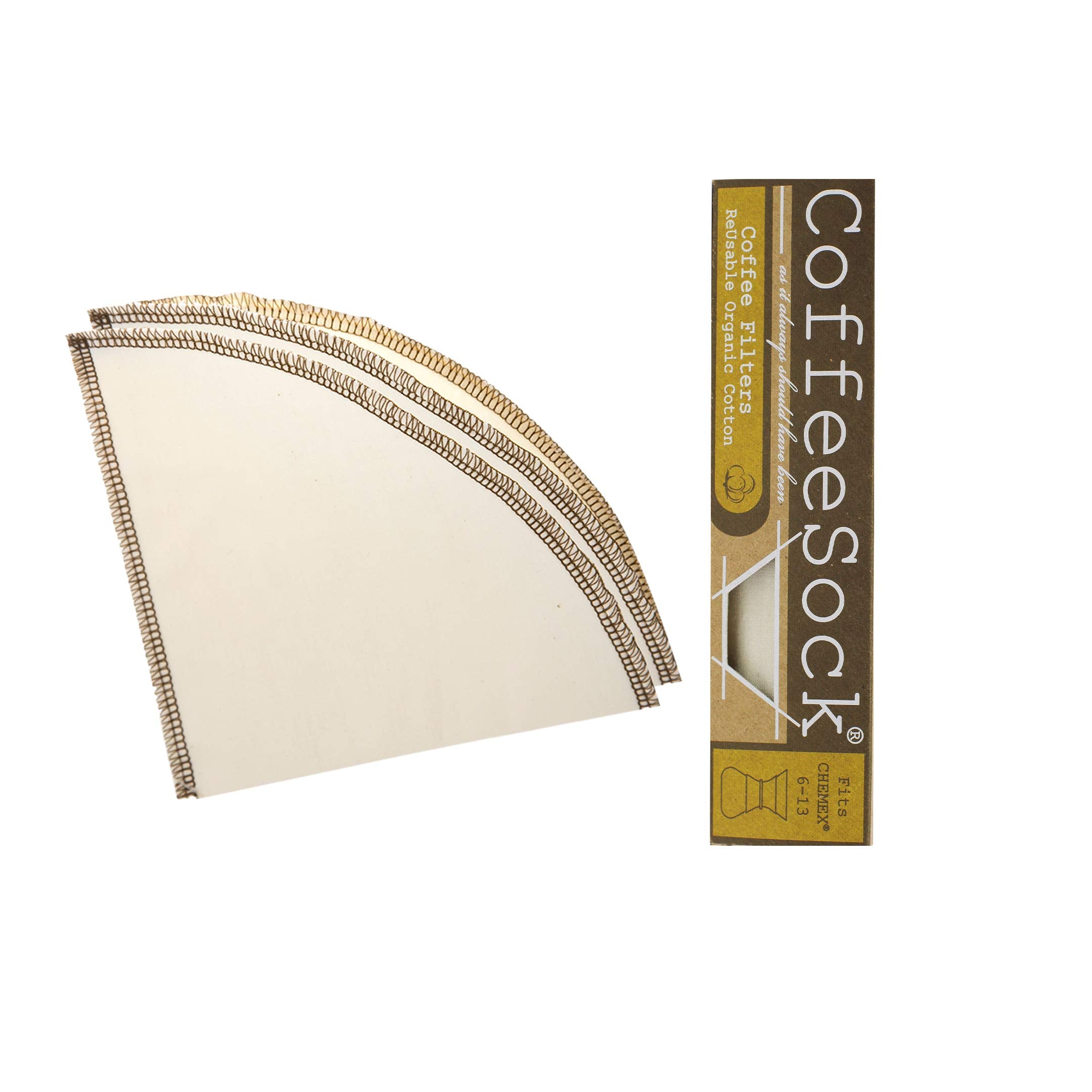 CoffeeSock filtro orgánico de tejido que absorbe aceites, ideal para Chemex 6-13 tazas.