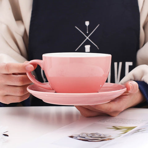 Coffeezone: platillo de porcelana de hueso rosa para presentación elegante