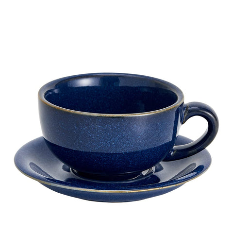 Coffeezone Taza cerámica vintage 12oz, ideal para latte art casero
