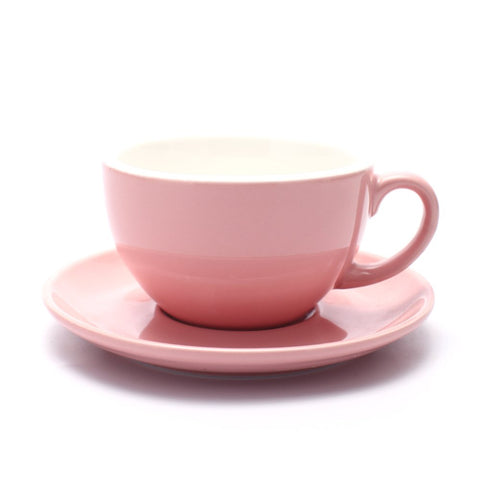 Coffeezone: taza para arte en espuma rosa brillante y diseño estable