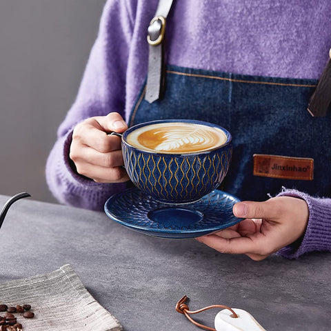 Coffeezone Taza Vintage 12 onzas con cuerpo grueso cerámica para conservar calor