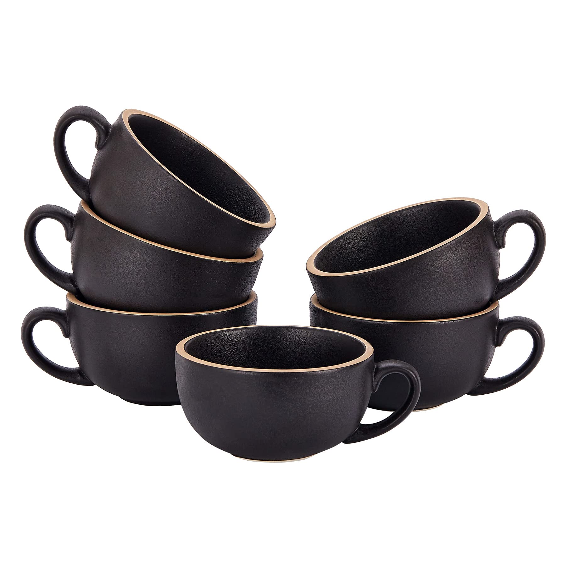 Coffeezone tazas vintage 12oz, conjunto de seis, para una experiencia de café elegante.
