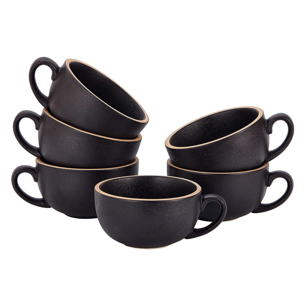 Coffeezone tazas vintage 12oz, conjunto de seis, para una experiencia de café elegante.