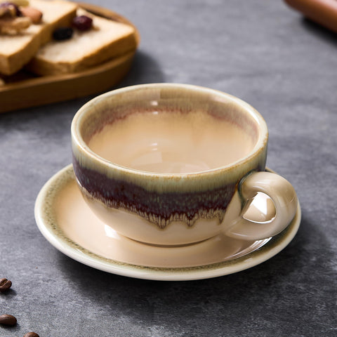 Coffeezone taza barista ceramica 12oz con base redonda facilita diseños de leche.
