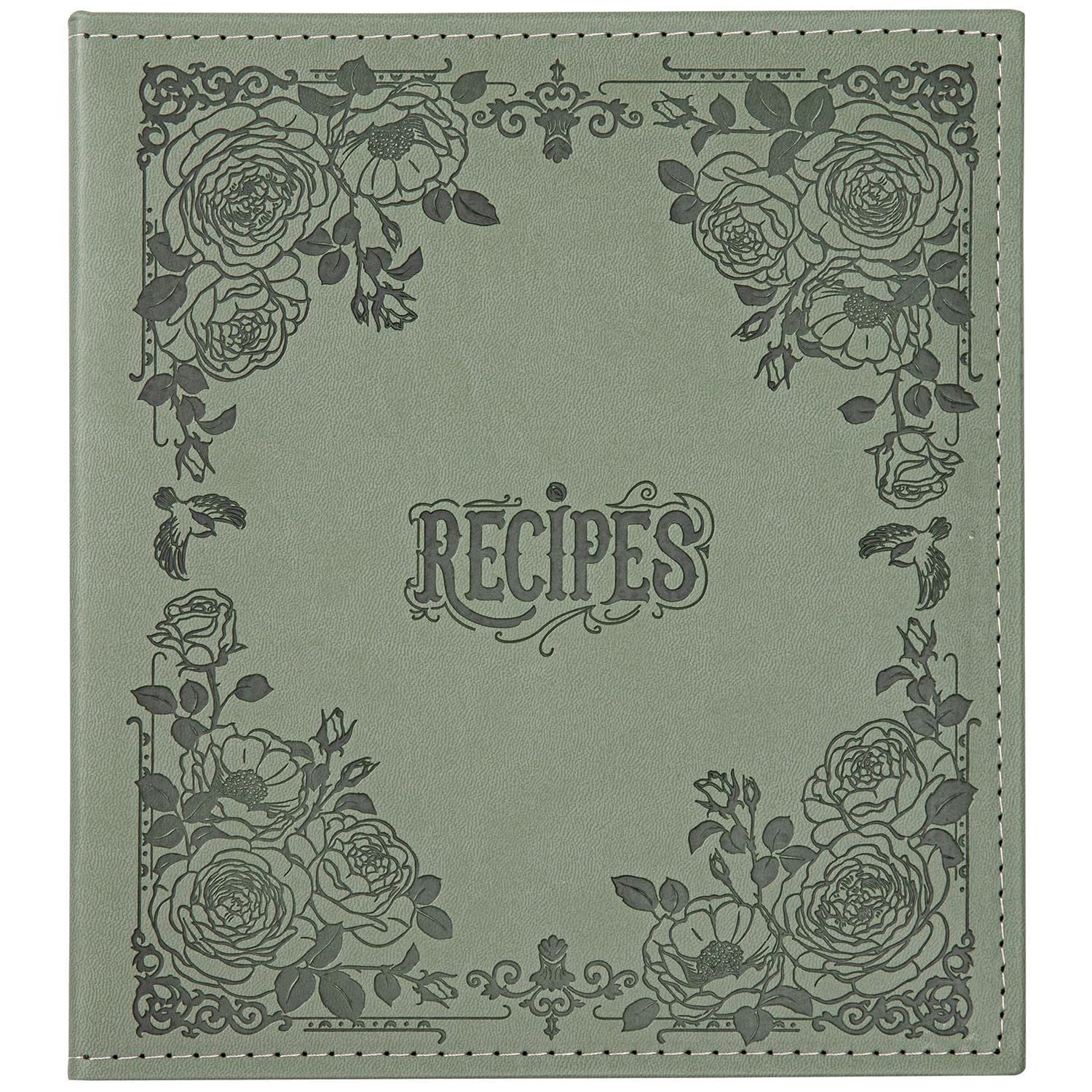 COFICE libro de recetas: portada de cuero sintético verde oscuro para una apariencia organizada.
